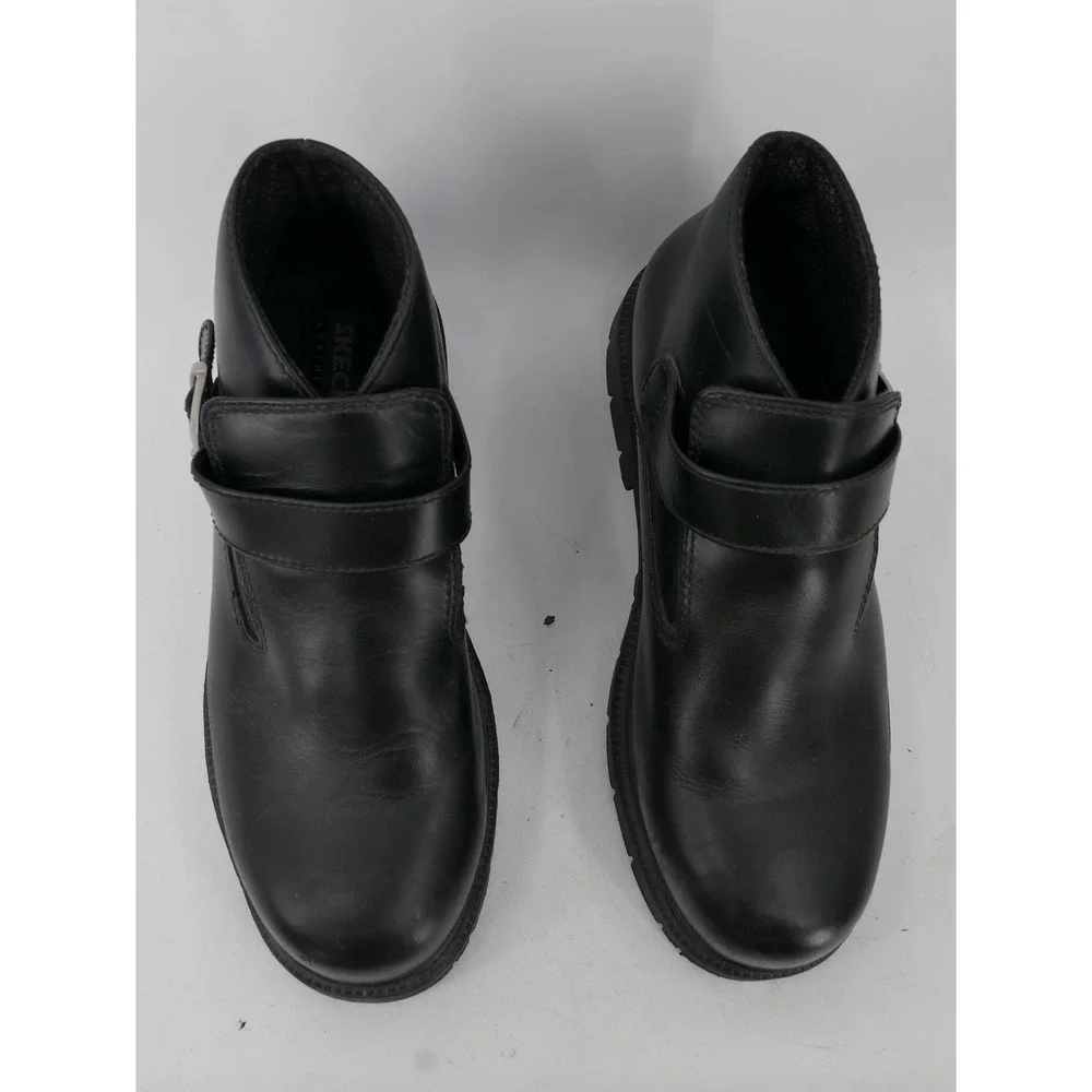 Vtg Skechers Y2K Chunky Grunge SN6909 Boots Black Leather Buckle Men's Size 12